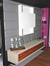 Salles de bain Sanitaires : Mur en cuir et meuble télé : Ébénisterie Schwarz